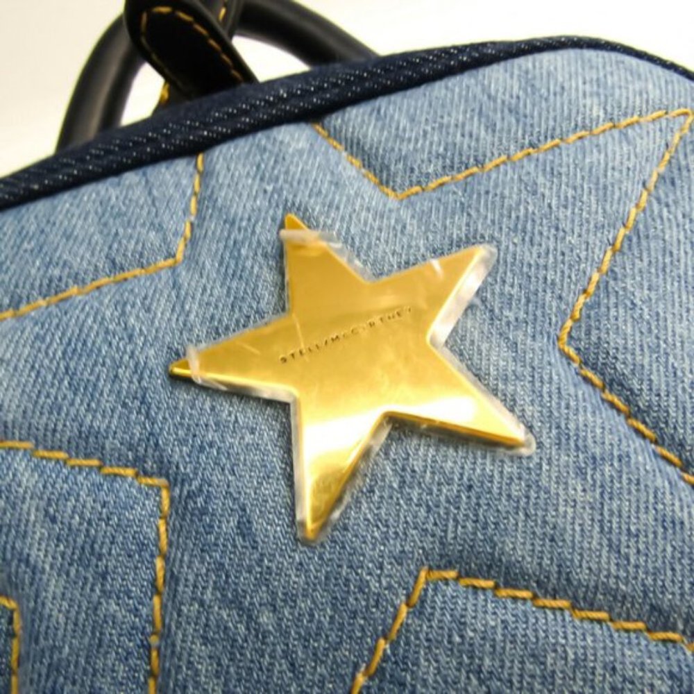 Authentic Stella McCartney Stella Star Leather, Denim Backpack - Picture 6 of 8